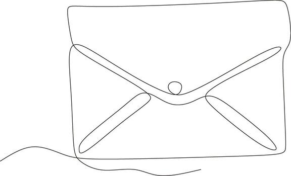 Simple envelope depicted with a single line vector
