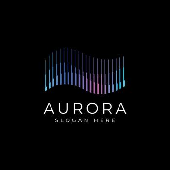 Aurora Logo Abstract Curved Lines with Modern Gradient Effect - Futuristic Colorful Branding Symbol vector