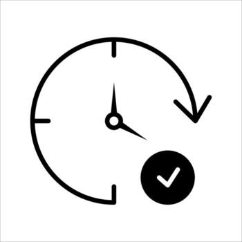 Save time Icon . Symbol isolated white background. illustration. color editable. vector