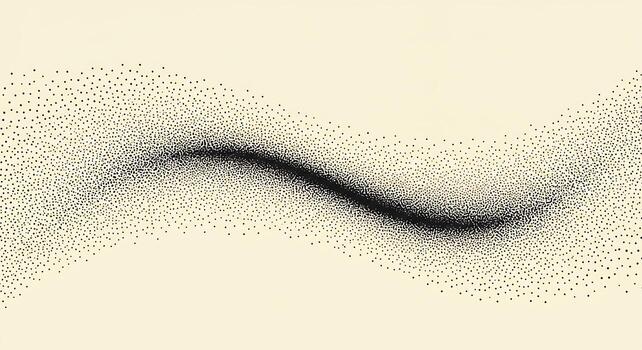 Abstract Stippled Wave of Particles Flowing in a Dynamic Gradient on a Cream Background. photo