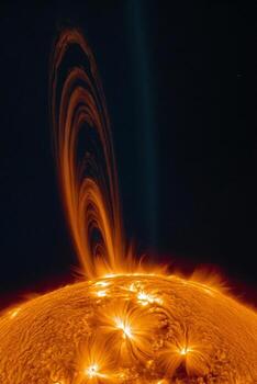Plasma flash on the surface of a our sun photo