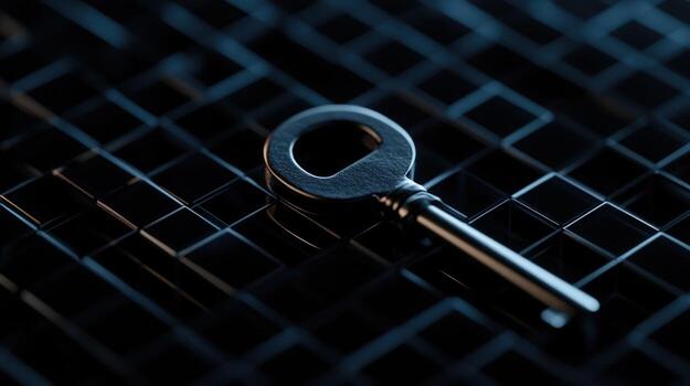 The Key to Digital Security A Metaphorical Representation of Data Protection and Cybersecurity photo