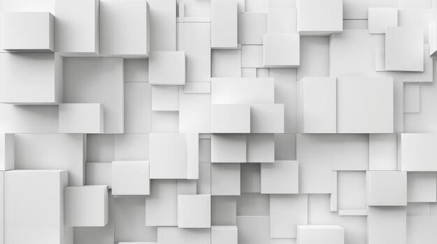 Modern white cube abstract background geometric shapes pattern photo