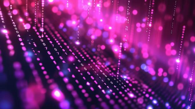 Binary code digital stream data technology background photo