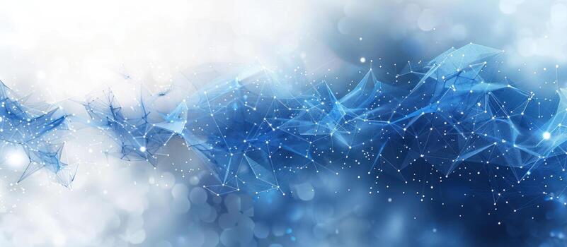 Abstract network connection background with interconnected lines and dots technology photo