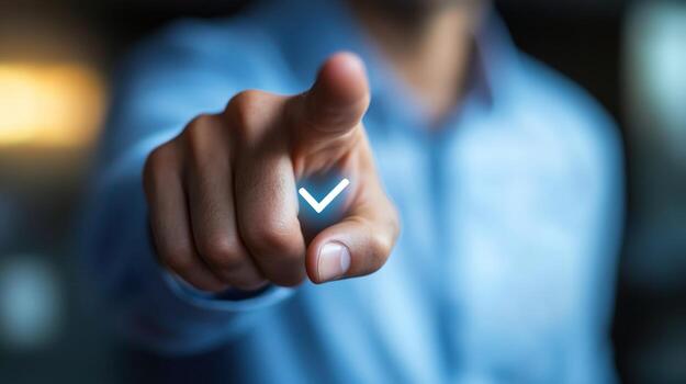 Digital Selection Approving, Confirming, and Choosing with a Touch photo