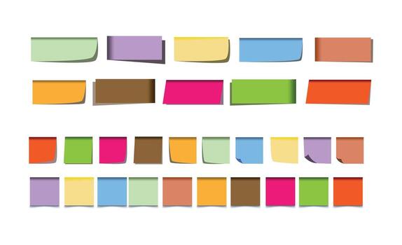 A set of colorful sticky notes on a white background vector