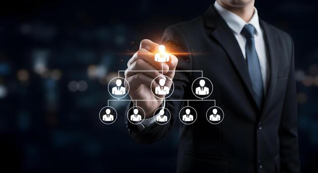 Understanding company structure business hierarchy and organizational chart concept design photo