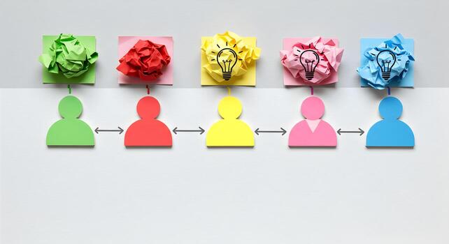 Idea generation process creative collaboration team brainstorming communication network concept teamwork photo