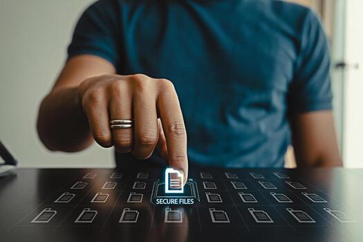 Secure file management system for business data protection and digital document organization solution photo