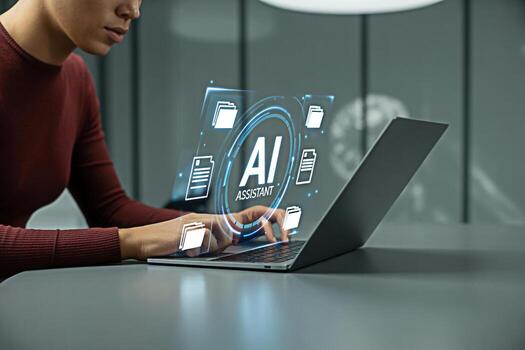 Ai assistant software for business productivity and automation on laptop for efficient workflow photo