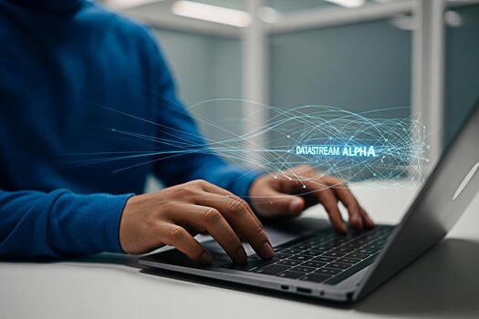 Datastreams alpha analysis on laptop for developers and programmers working on ai and machine learning models photo