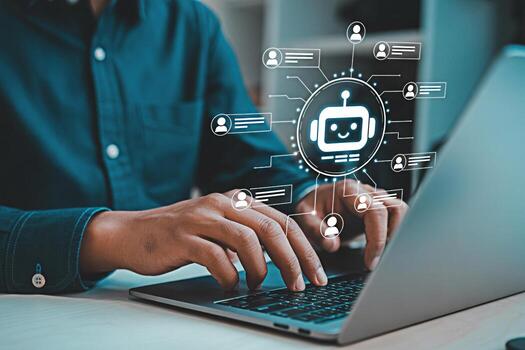 ai chatbot integración para negocio automatización y cliente apoyo en ordenador portátil computadora tecnología concepto foto