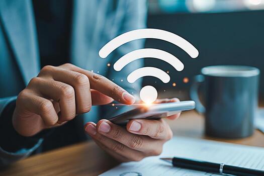 Internet wifi connection on smartphone business technology wireless network communication concept design 100 photo