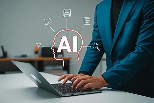 ai artificial inteligencia tecnología concepto utilizando ordenador portátil para máquina aprendizaje y automatización foto