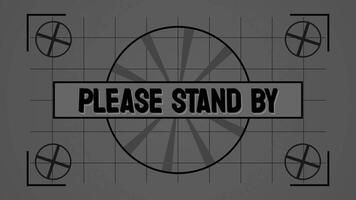 retrò per favore In piedi di tv test modello schermo animazione, Vintage ▾ trasmissione interruzione sfondo video