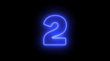 neon conto alla rovescia animazione 5 per 0, raggiante blu numeri Timer intro per eventi e video