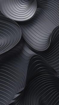 Abstract dark waves with smooth, flowing lines creating a modern and artistic texture. photo