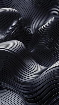 Abstract black wave patterns creating a smooth, flowing texture. photo
