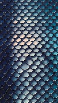 Close-up of shimmering blue scale patterns, creating a mesmerizing, aquatic feel. photo