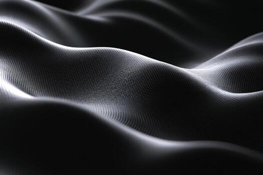 Textured fabric waves creating a striking monochrome visual effect. photo