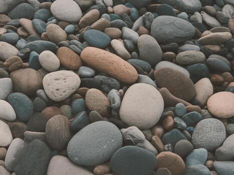 A diverse array of smooth, colorful stones creating an earthy, natural tapestry. photo