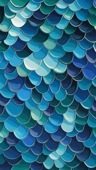 An abstract pattern featuring overlapping teal and blue scales, creating a serene and flowing visual effect. photo
