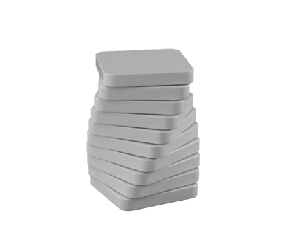 en stack av vit rektangulär block, anordnad i en lite vriden sätt. 3d illustration. png