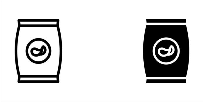 potato chips icon . Linear style sign for mobile concept and web design. chips symbol illustration. Pixel graphics - . vector