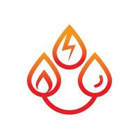 renovable energía recurso íconos - fuego, electricidad, agua gotas vector