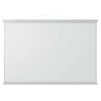 Blank White Projection Screen with Mounting Hardware and Clean Lines on Transparent Background png