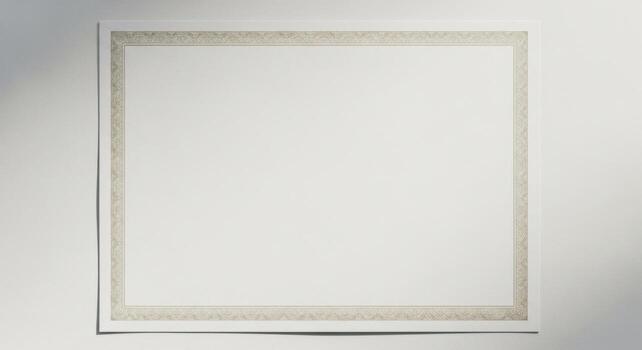 Elegant Certificate Border Template on White Background photo