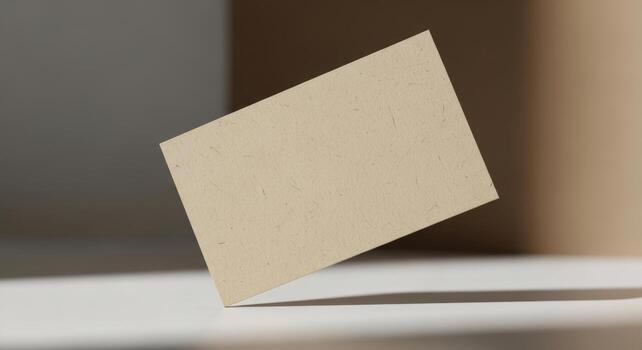 Minimalist Business Card Mockup with Natural Light and Shadow photo