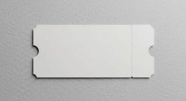 Blank White Ticket Mockup on Textured Background photo