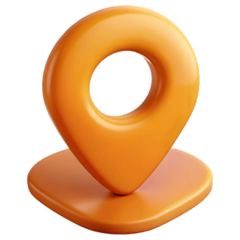 vibrante laranja 3d localização PIN ícone, isolado em transparente fundo, ilustrando digital mapeamento e GPS navegação png