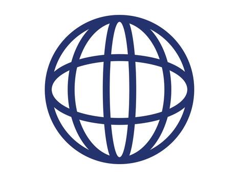 minimalista globo icono para web, viajar, y global negocio diseño vector