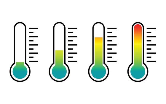 thermometer icons showing temperature levels vector