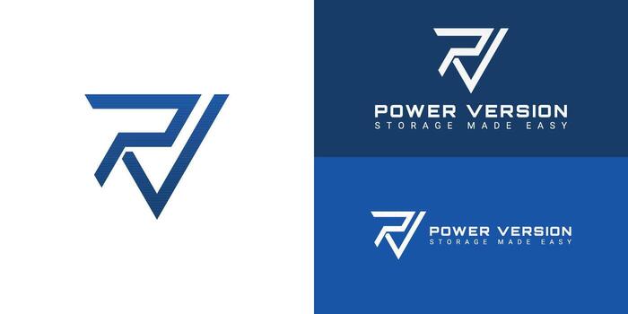 A logo for the self-storage industry featuring a modern, geometric emblem that combines the initials P and V in a dynamic, interlocking design. vector