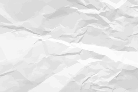 White clean crumpled paper background. Horizontal crumpled empty paper template for posters and banners. Fine illustration vector