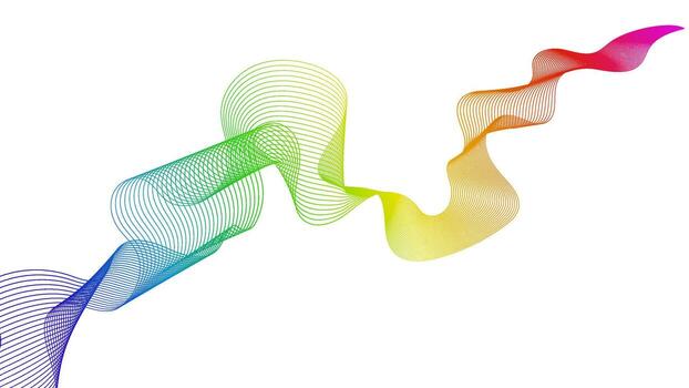 Abstract backdrop with colorful wave gradient lines on white background. Modern technology background, wave design. Fine illustration vector