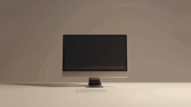 A computer monitor sitting on a table photo