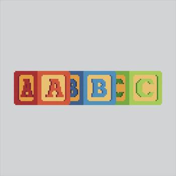 Pixel art illustration Toy Blocks. Pixelated Baby Blocks. Baby Toy Blocks Icon pixelated for the pixel art game and icon for website and game. old school retro. vector