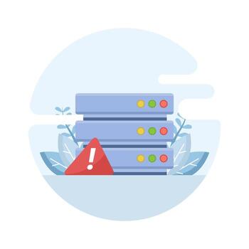 Flat illustration of no data conceptual icon. Empty database, missing file, error page, blank report, data not found, unavailable information, and digital storage problem in flat style. vector