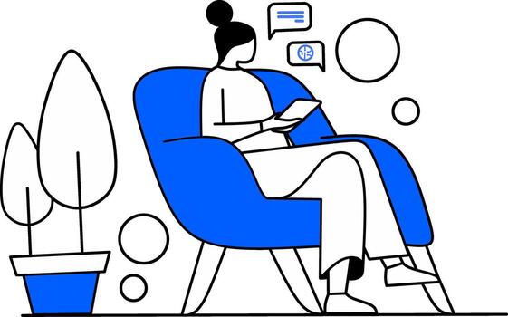 niña utilizando ai en inteligente teléfono para aprendizaje vector