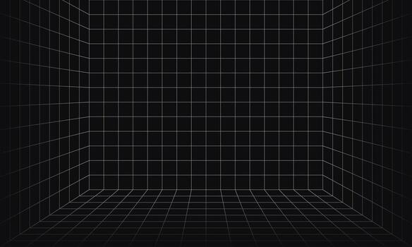 Depth Grid Box 3D Virtual Reality Space Background vector