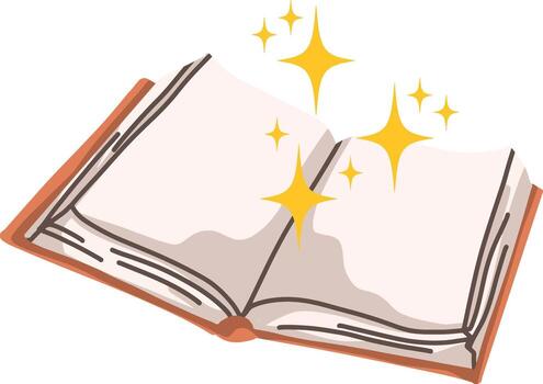 Magical Open Book with Sparkles vector