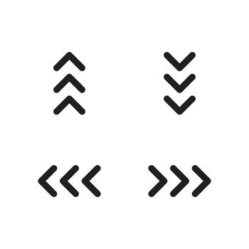 Swipe icon set. Arrow swipe up, down, left, right icon. Slide or swipe symbol. Finger scroll interface. Scrolling slide icons. vector