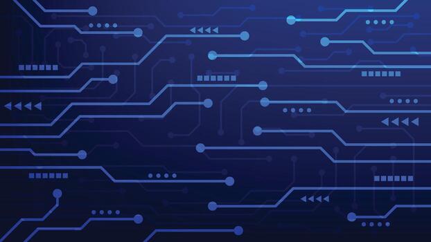 hi tech technology circuit board background with futuristic element vector