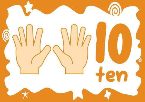 A fun and educational worksheet for kids to learn how to sign and write the number ten vector