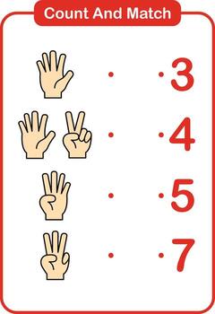 Counting hands for educational games vector